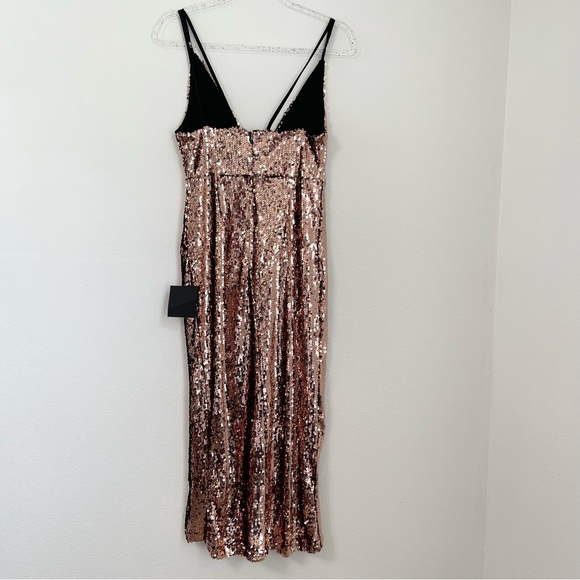Lulu’s Spectacular Moments Rose Gold Sequin Midi Dress. Size S - Picture 5 of 13